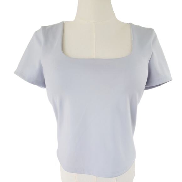 Lululemon Wunder Under SmoothCover Square-Neck T-Shirt Size 10 Starch Blue - Picture 7 of 9